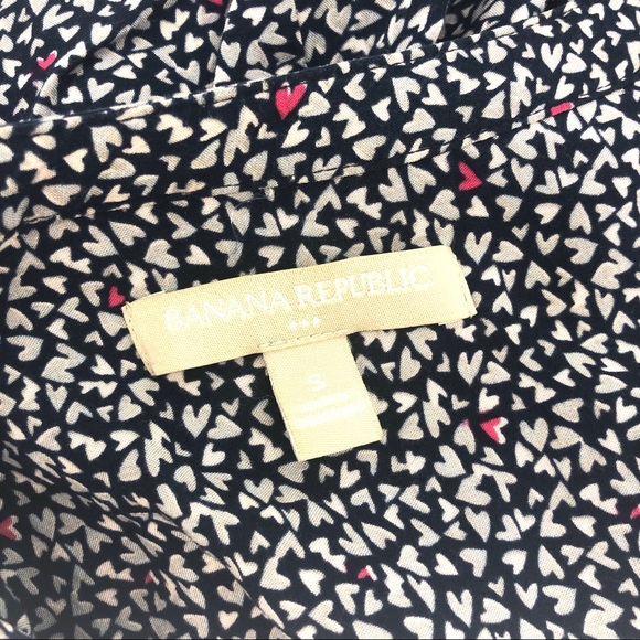 Banana Republic micro heart print shirt top s - Picture 5 of 6